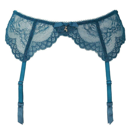 Gossard Superboost Lace Waspie Suspender Belt Ink Blue