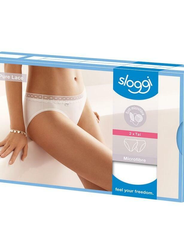 Sloggi Feel Pure Lace Microfibre Tai Briefs - 2 Pack