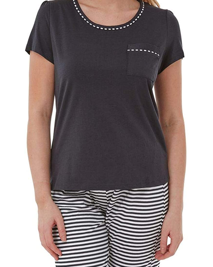 Indigo Sky Ladies Cotton Jersey T-Shirt & Capri Pants Pyjama Set