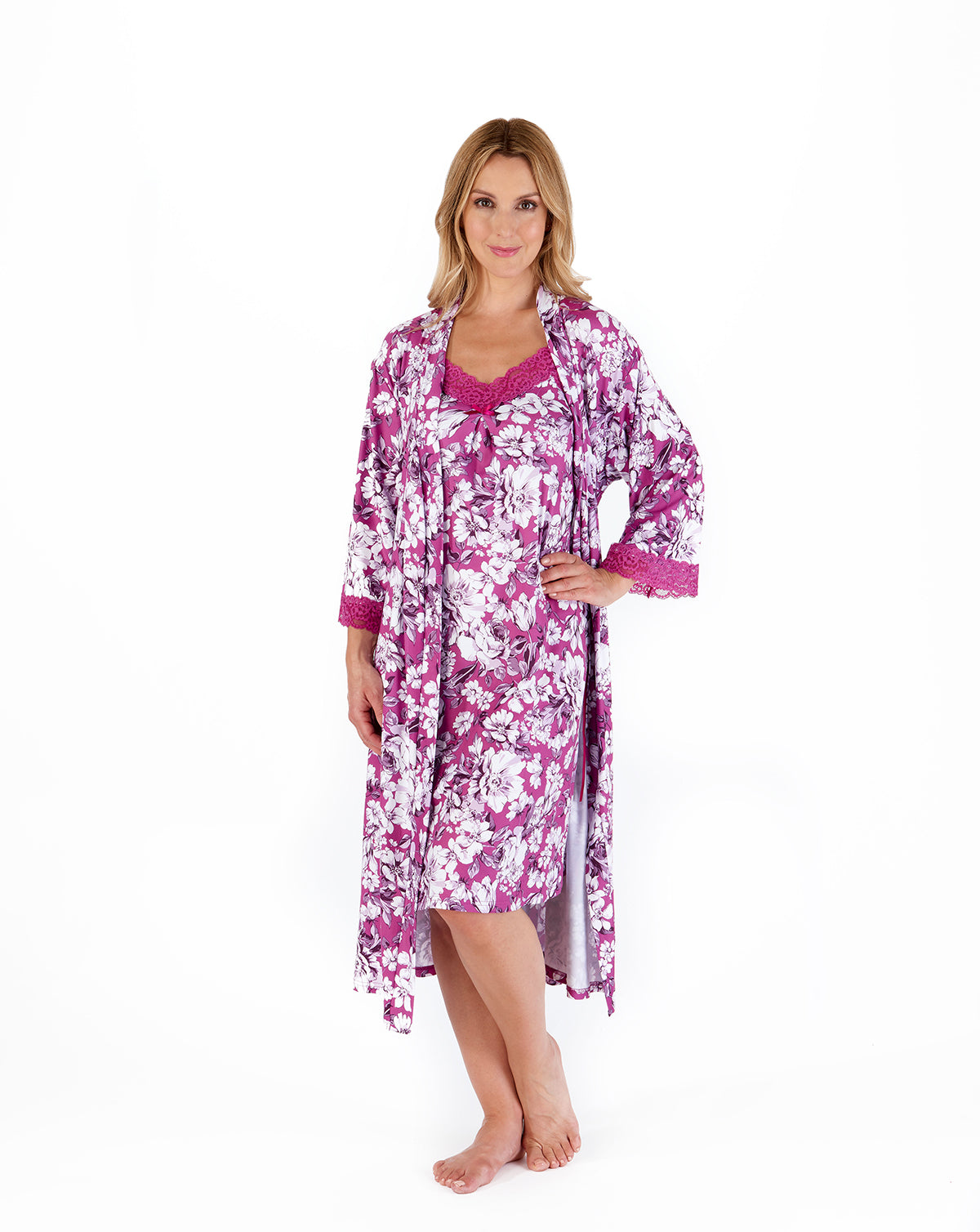 Gaspe Pyjamas Gaspe Floral Kimono Robe – Vida Lingerie